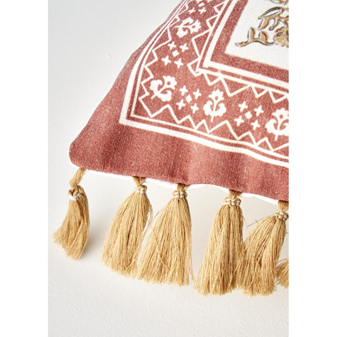 Bella Maison Indian Beauty Boncuklu Kırlent Kılıfı (43x43 Cm) Çok Renkli