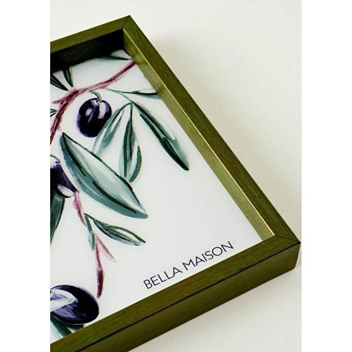 Bella Maison Olive Dekoratif Cam Tepsi Yeşil (22x37 Cm) Yeşil