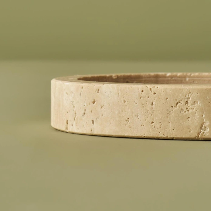 Bella Maison Ephesus Traverten Oval Dekoratif Tabak Naturel (12x28 Cm) Naturel