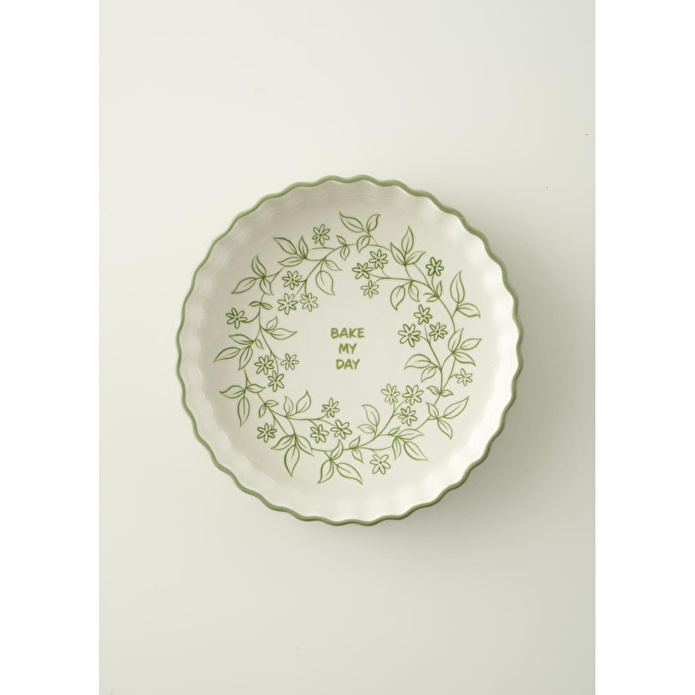 Bella Maison Floral Stoneware Fırın Kabı Beyaz (26x5 Cm) Beyaz