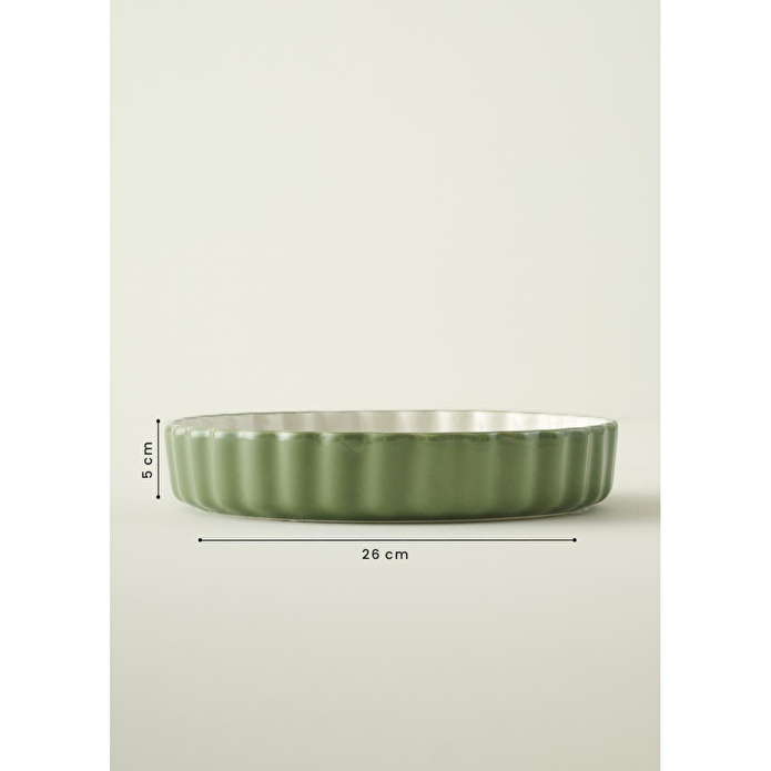 Bella Maison Floral Stoneware Fırın Kabı Beyaz (26x5 Cm) Beyaz