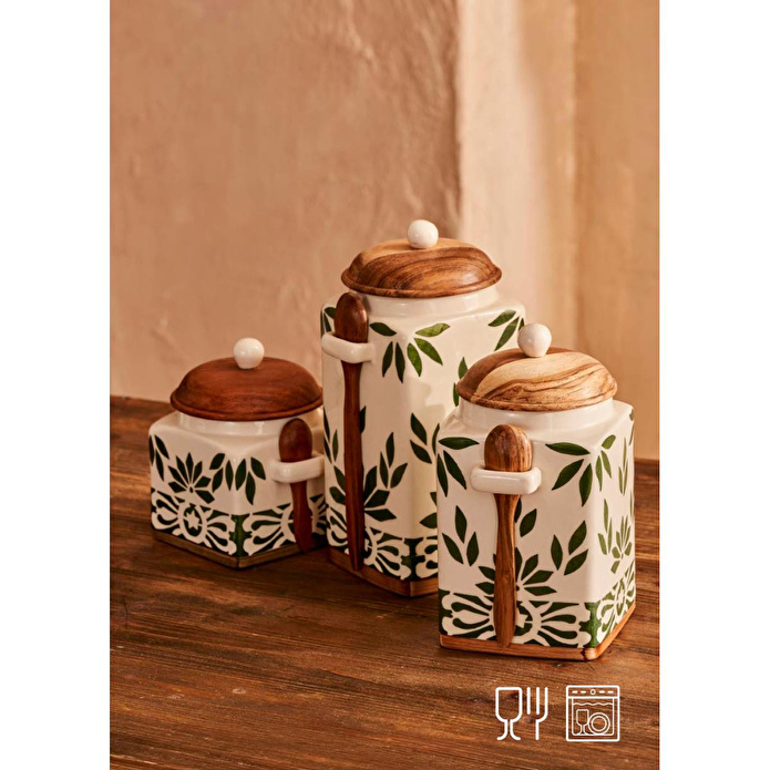 Bella Maison Molly Seramik Kavanoz Krem (1900 Ml) Krem