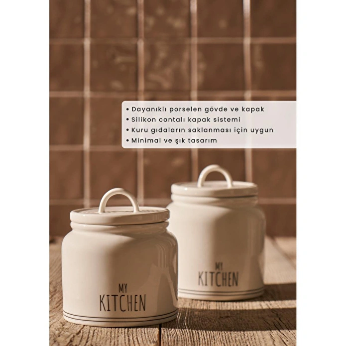 Bella Maison My Kitchen Porselen Kavanoz Beyaz (900 Cc) Beyaz