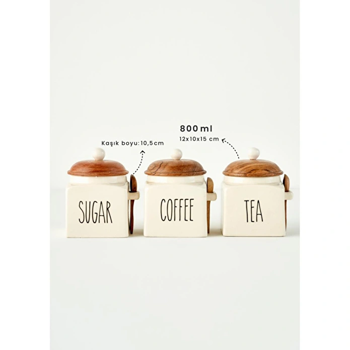 Bella Maison Brev Seramik Kavanoz Krem (800 Ml) Krem