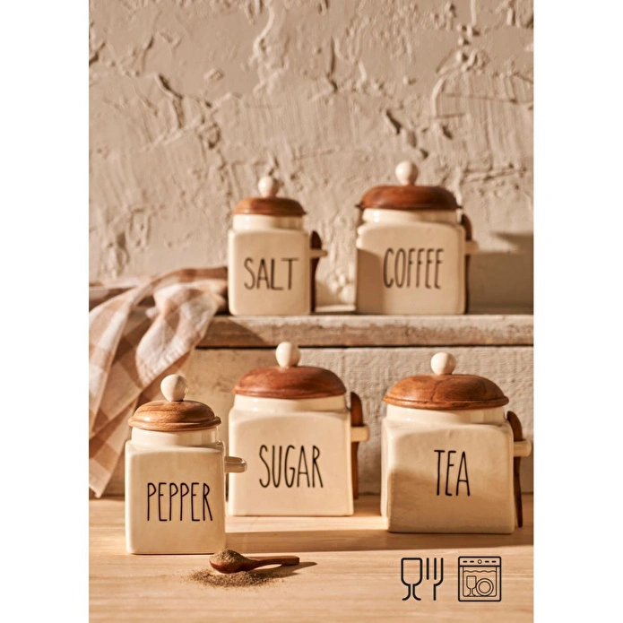 Bella Maison Brev Seramik Kavanoz Krem (800 Ml) Krem