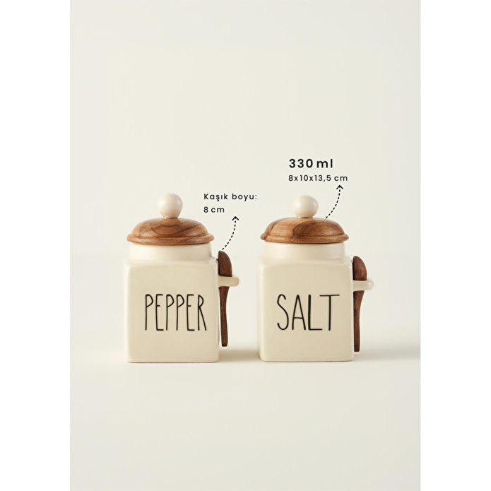 Bella Maison Salt Seramik Kavanoz Krem (330 Ml) Krem