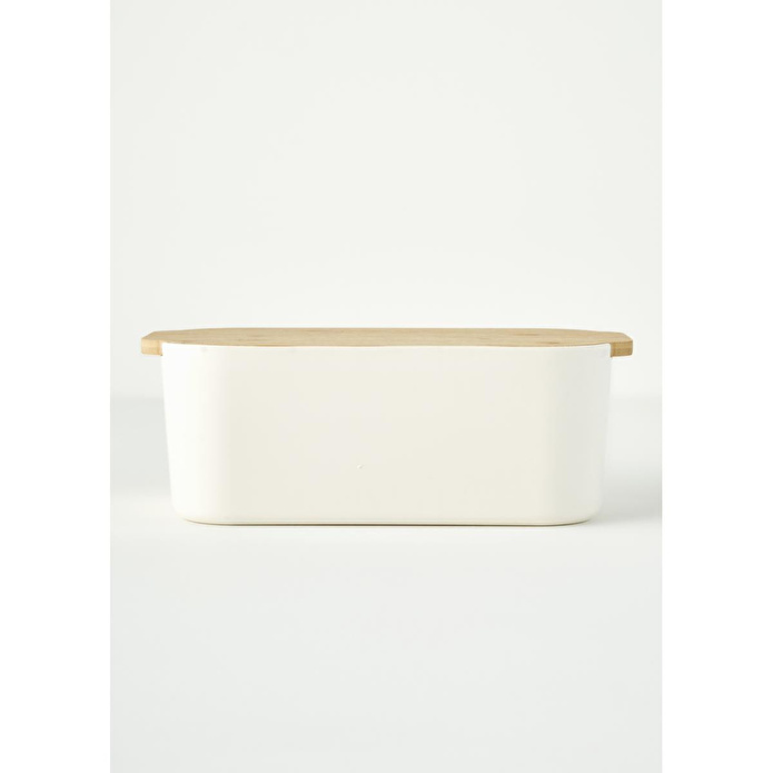 Bella Maison Breed 2in1 Kesme Tahtalı Ekmek Kutusu Krem (33x18,5x12 Cm) Krem