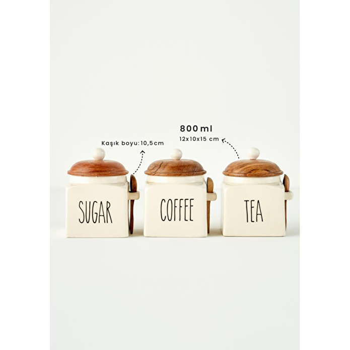Bella Maison Sucre Seramik Kavanoz Krem (800 Ml) Krem