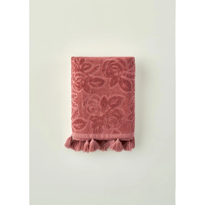 Bella Maison %100 Pamuk Rose Jakarlı El Havlusu Mürdüm (30x50 Cm) Mürdüm