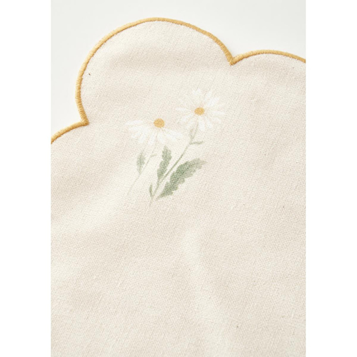 Bella Maison Daisy Baskılı Scallop Kenar Amerikan Servis Bej (35x45 Cm) Bej