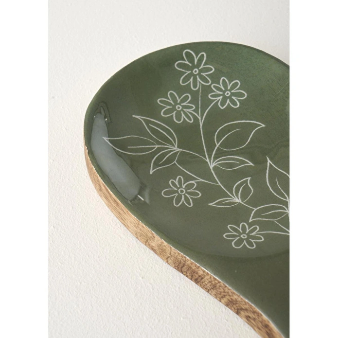 Bella Maison Floral Mango Kirli Kaşıklık Yeşil (25x11,2x2 Cm) Yeşil