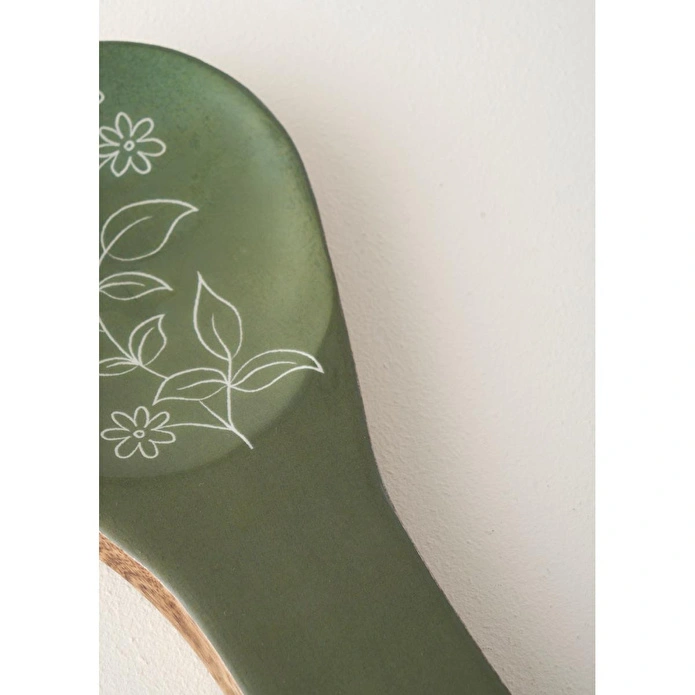 Bella Maison Floral Mango Kirli Kaşıklık Yeşil (25x11,2x2 Cm) Yeşil