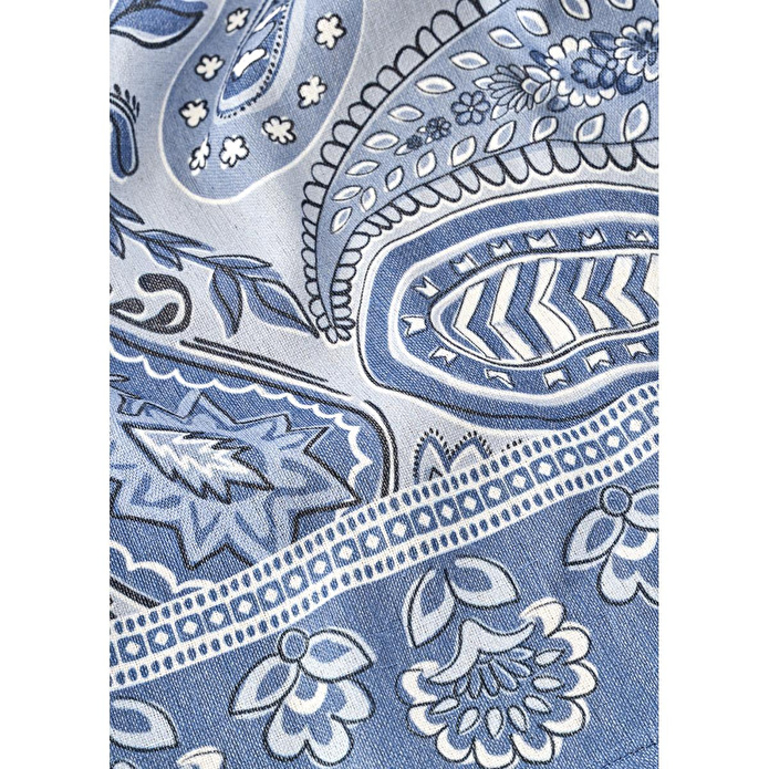 Bella Maison Paisley Baskılı Masa Örtüsü Mavi (150x250 Cm) Mavi