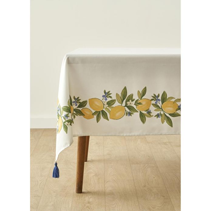 Bella Maison Lemoncello Pamuklu Masa Örtüsü Sarı (150x250 Cm) Sarı
