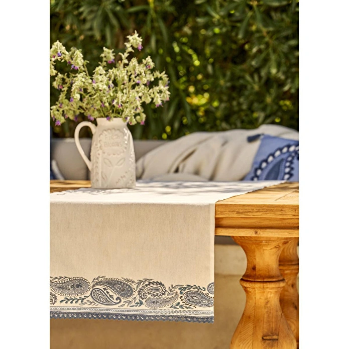 Bella Maison Paisley Kopanakili Runner Mavi (50x150 Cm) Mavi
