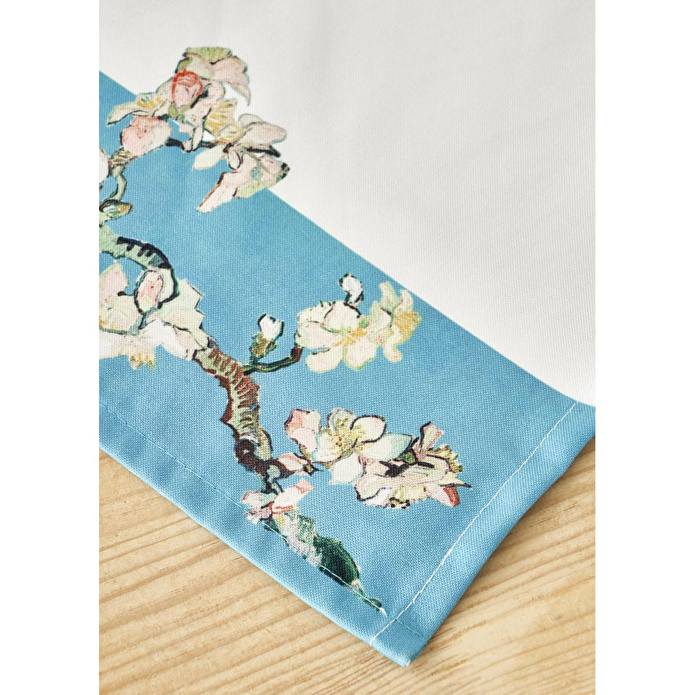 Bella Maison Van Gogh Almond Blossom Pamuklu Baskılı Runner Turkuaz (50x150 Cm) Turkuaz