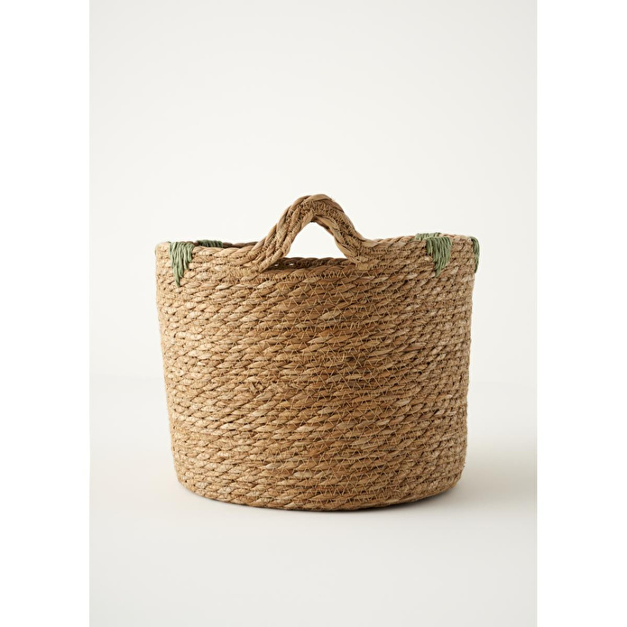 Bella Maison Auris Kulplu Sepet Naturel (30x28x24 Cm) Naturel