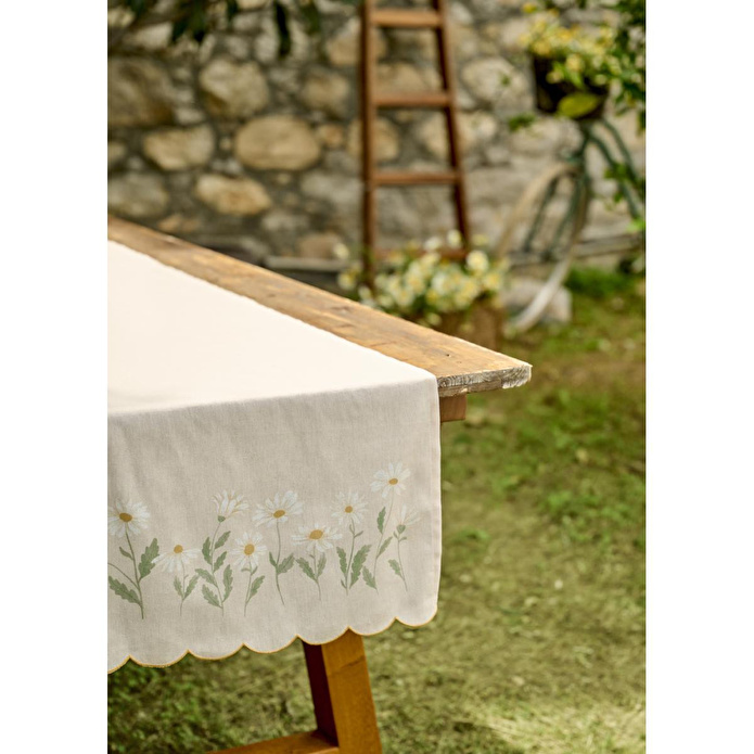 Bella Maison Daisy Scallop Kenar Runner Bej (50x150 Cm) Bej