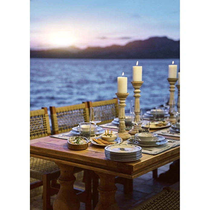 Bella Maison Paisley Porselen 48 Parça 12 Kişilik Yemek Takımı Mavi