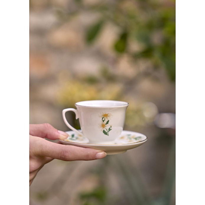 Bella Maison Daisy 2'li Kahve Fincanı Seti Krem (90 Cc) Krem