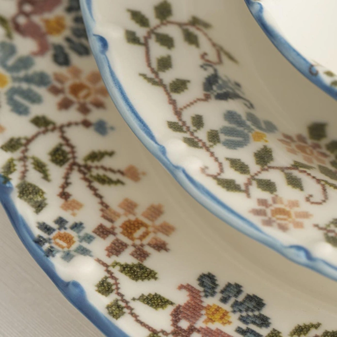 Bella Maison Vintage Porselen 48 Parça 12 Kişilik Yemek Takımı Mavi