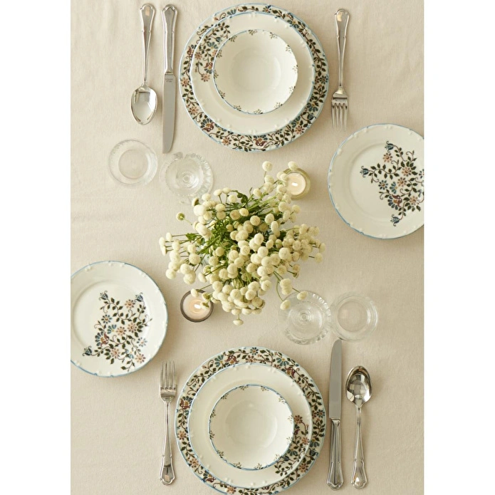 Bella Maison Vintage Porselen 48 Parça 12 Kişilik Yemek Takımı Mavi