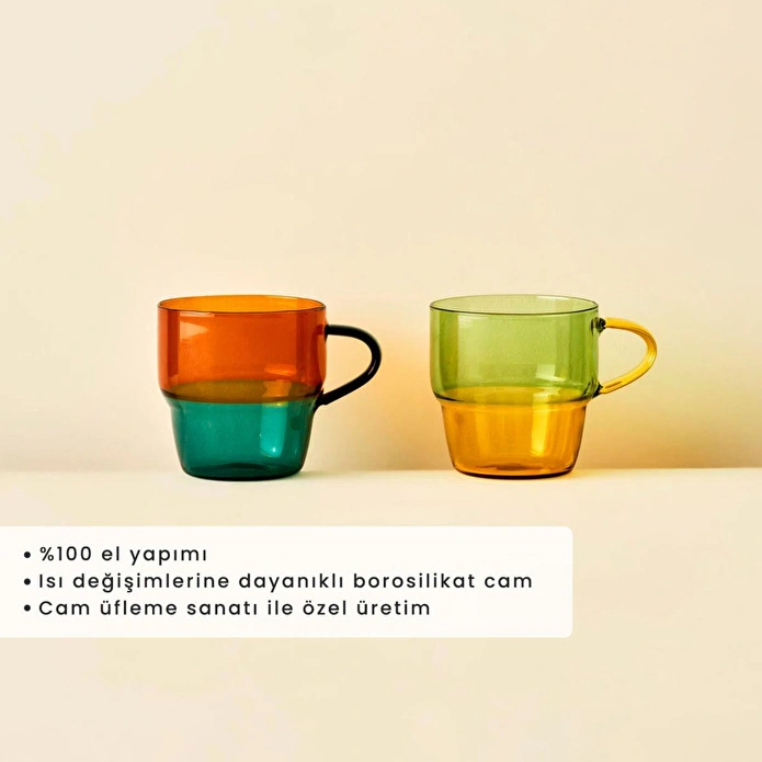 Bella Maison Castel 2'li Kupa Seti (270 Cc) Çok Renkli