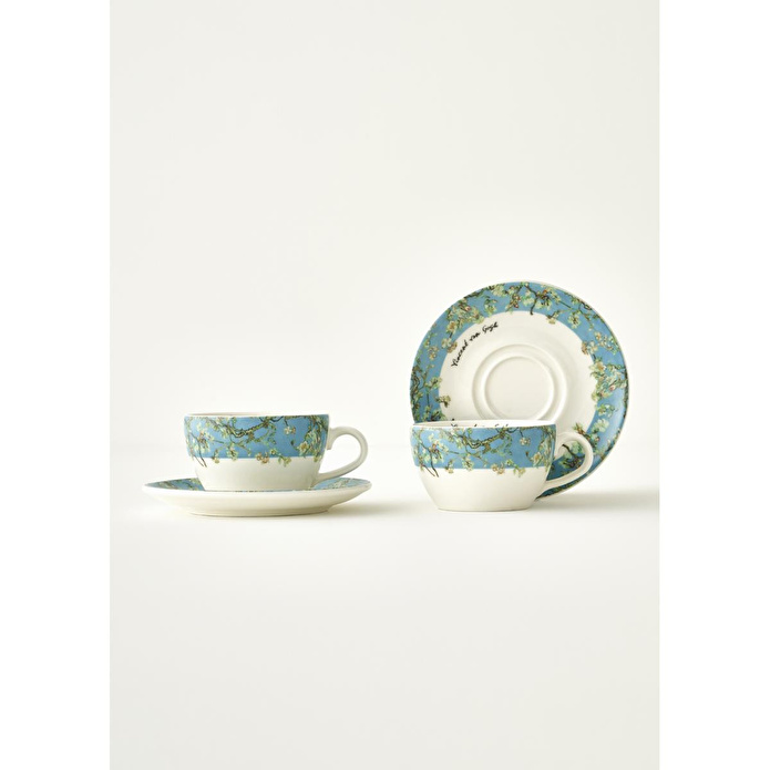 Bella Maison Van Gogh Almond Blossom 2'li Çay Fincanı Seti Turkuaz (270 Cc) Mavi