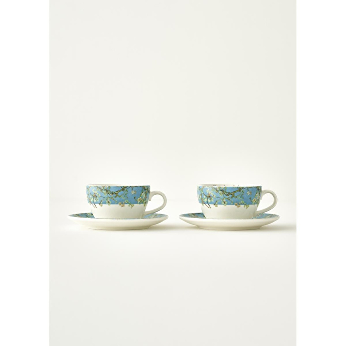 Bella Maison Van Gogh Almond Blossom 2'li Çay Fincanı Seti Turkuaz (270 Cc) Mavi