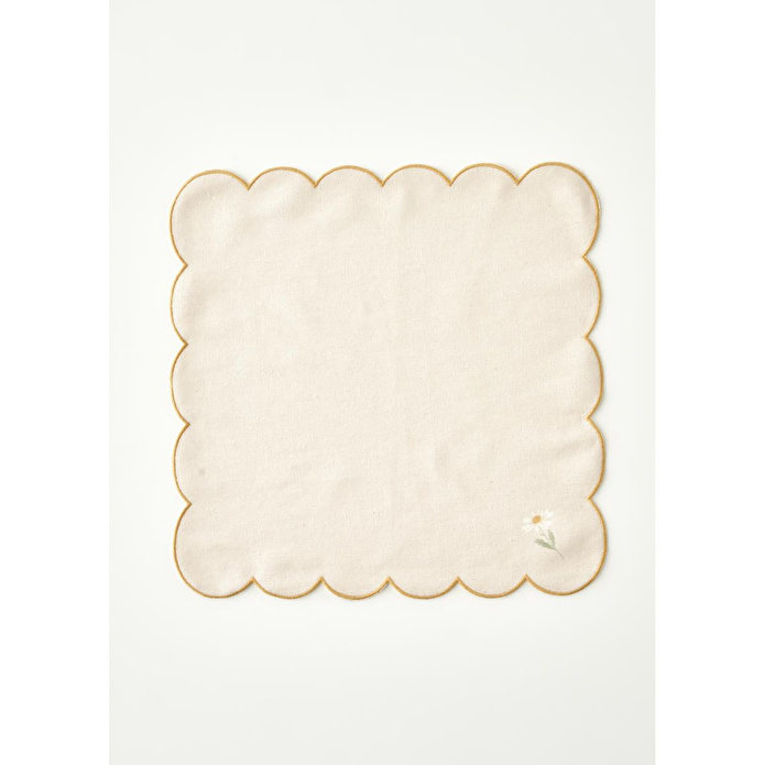 Bella Maison Daisy Scallop Kenar Peçete Bej (40x40 Cm) Bej