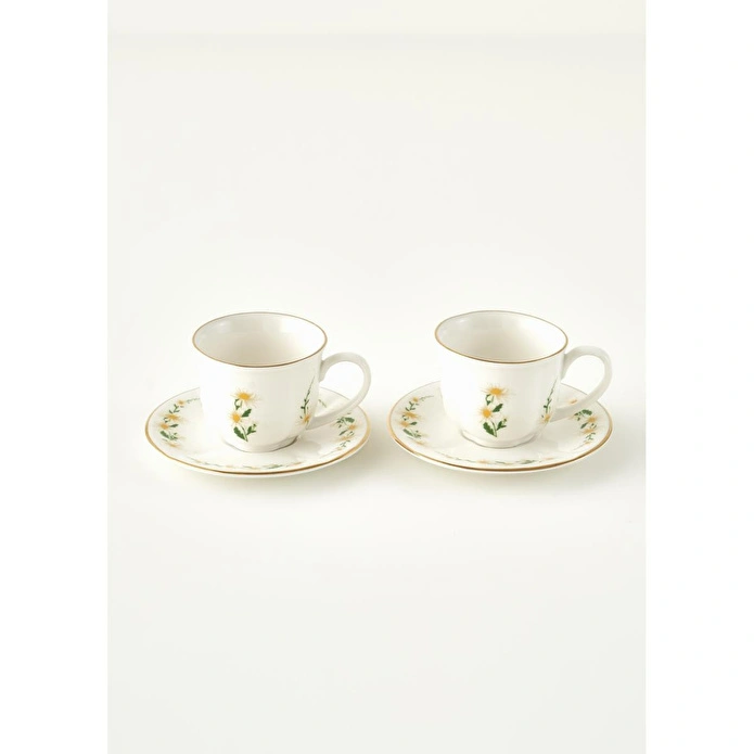 Bella Maison Daisy 2'li Çay Fincanı Seti Krem (200 Cc) Krem