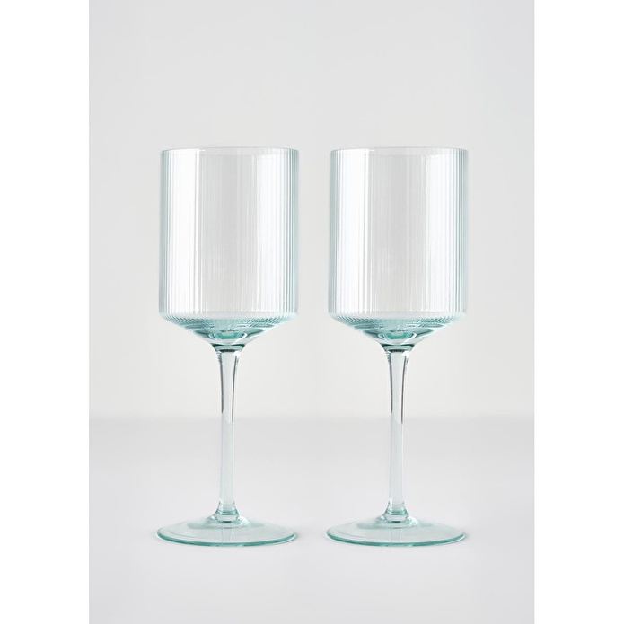 Bella Maison Stripe Kadeh 2'li Yeşil (440 Cc)