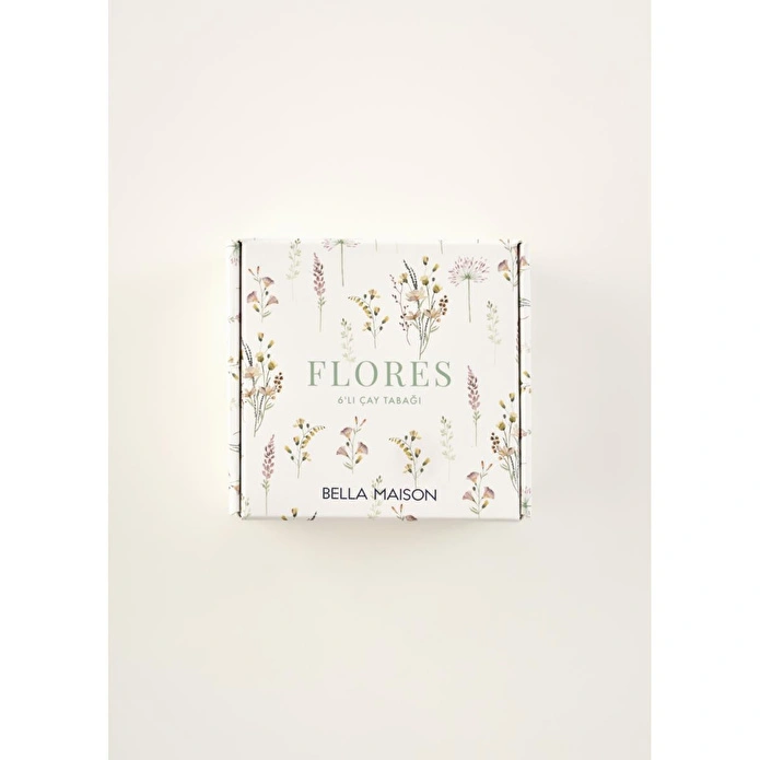 Bella Maison Flores Porselen 6'lı Çay Tabağı Seti (12 Cm) Çok Renkli