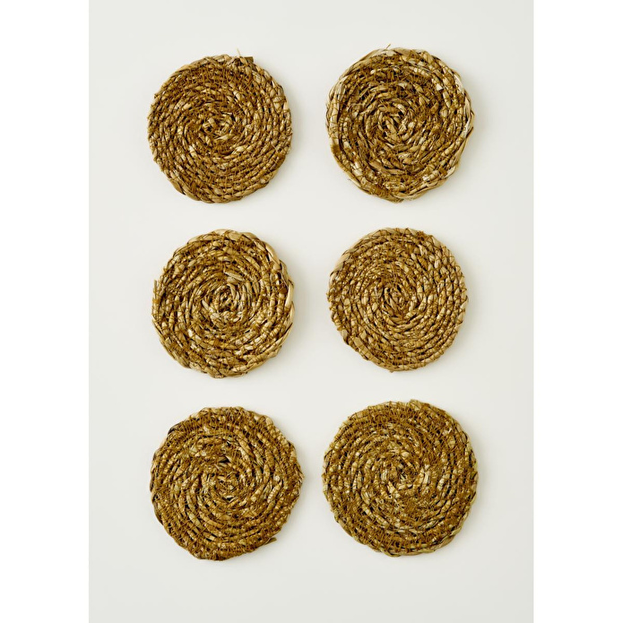 Bella Maison Rafe 6'lı Bardak Altlığı Naturel (10 Cm) Naturel