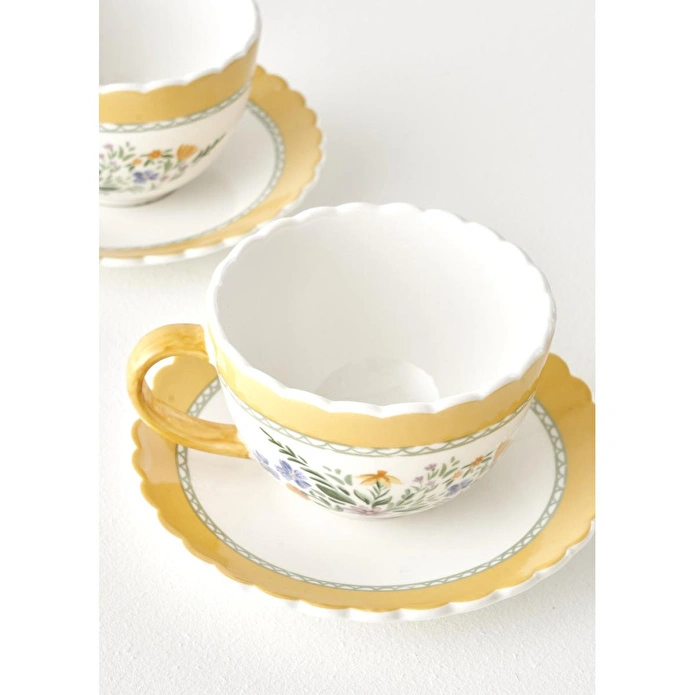 Bella Maison Bianca New Bone 2'li Çay Fincanı Seti (210 Cc) Çok Renkli