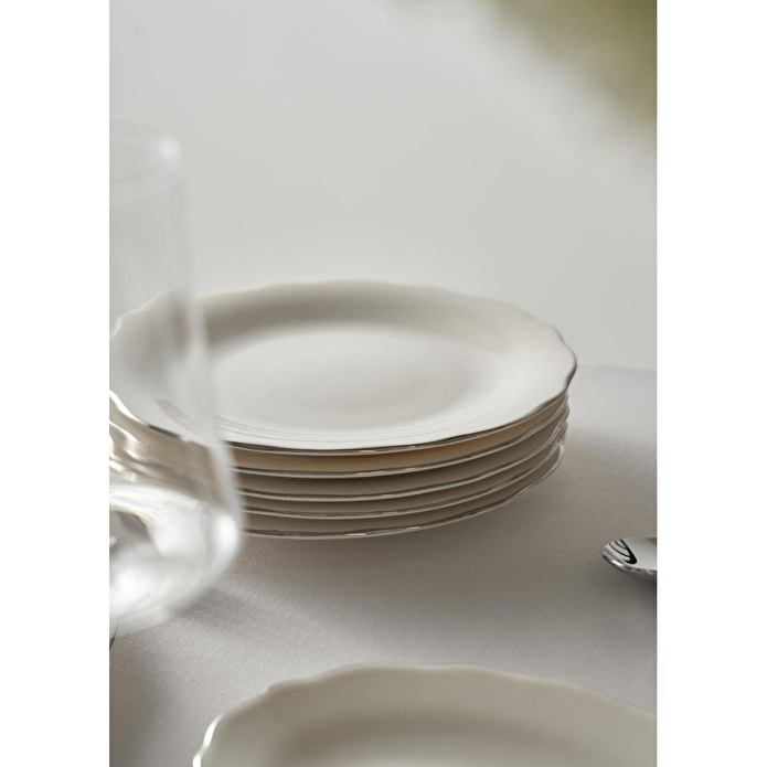 Bella Maison Victoria Porselen 24 Parça 6 Kişilik Yemek Takımı Silver Silver