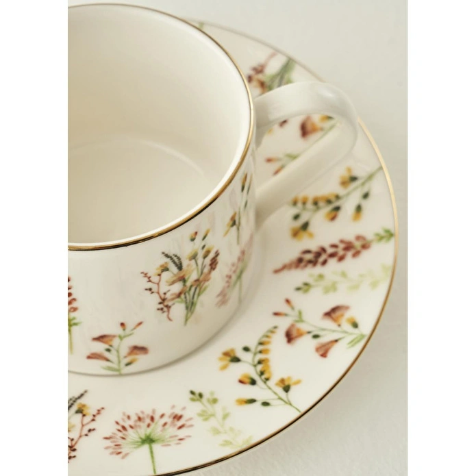 Bella Maison Flores Porselen 2'li Çay Fincanı Seti (180 Cc) Çok Renkli