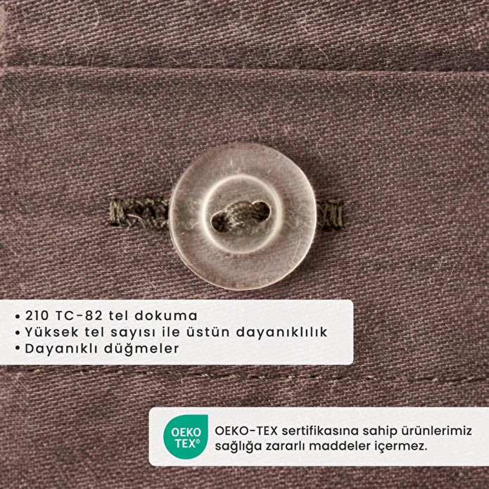 Bella Maison %100 Pamuk Saten Supreme Basic Çift Kişilik Nevresim Seti Antrasit (200x220 Cm) Antrasit