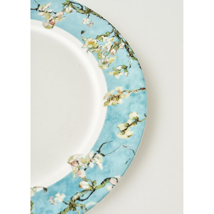 Bella Maison Van Gogh Almond Blossom Porselen Servis Tabağı Turkuaz (27 Cm) Mavi