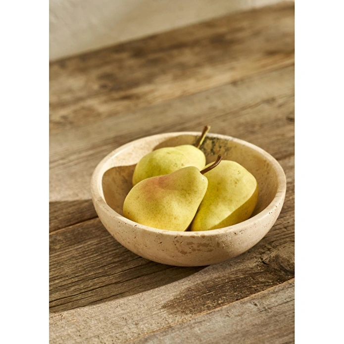 Bella Maison Ephesus Traverten Dekoratif Kase Naturel (20x7 Cm) Naturel