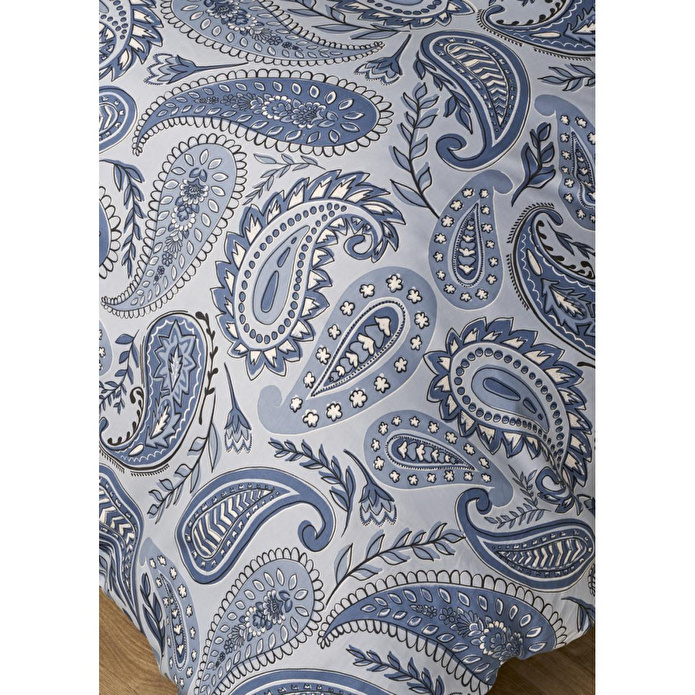 Bella Maison %100 Pamuk Saten Paisley Çift Kişilik Nevresim Takımı Mavi (200x220 Cm) Mavi