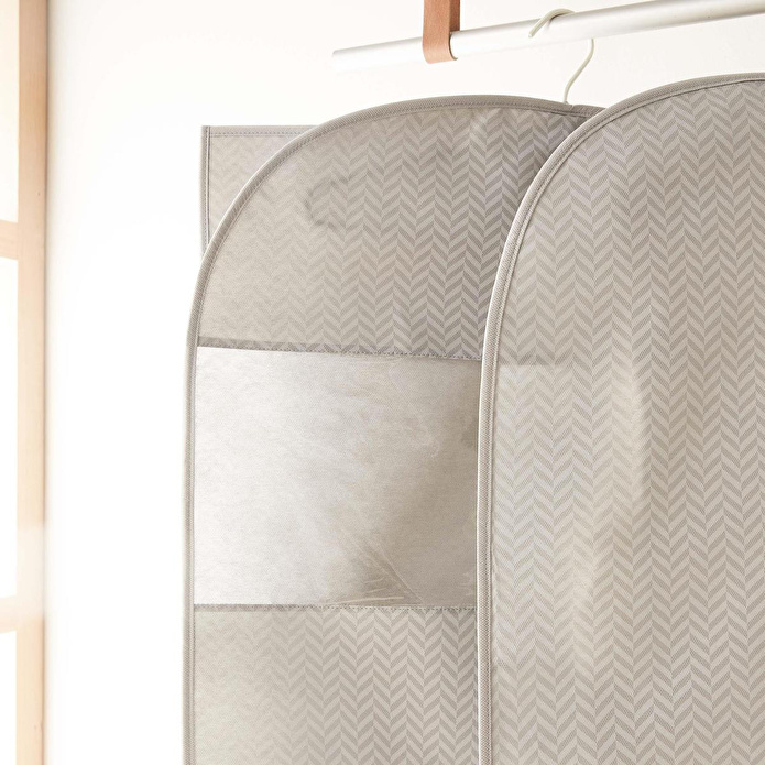 Ocean Home Textile Gri Balıksırtı Elbise Kılıfı 60 X 135 Cm