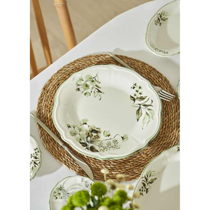 Bella Maison Julia Stoneware 26 Parça 6 Kişilik Kahvaltı Takımı Yeşil Yeşil