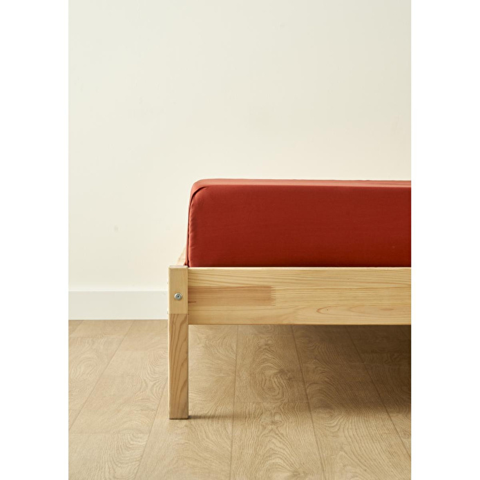 Bella Maison %100 Pamuk Saten Supreme Basic Çift Kişilik Lastikli Çarşaf Bordo (160x200x35 Cm) Bordo