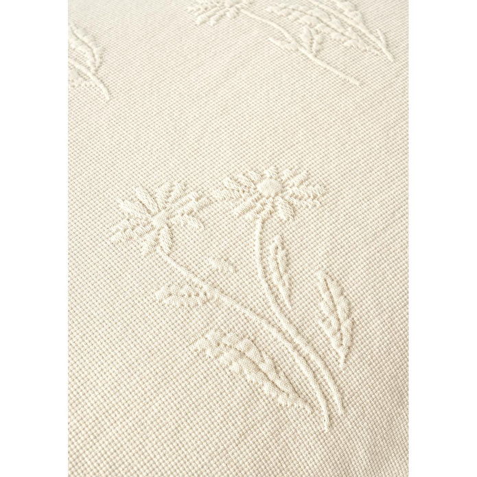 Bella Maison %100 Pamuk Daisy Jakarlı Çift Kişilik Yatak Örtüsü Seti Bej (240x260 Cm) Bej