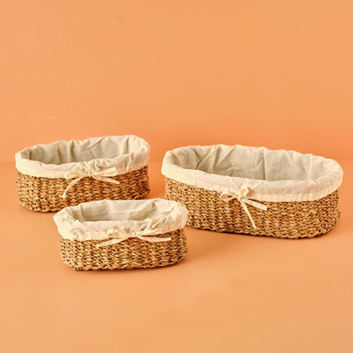 Bella Maison Diana Bezli Hasır Sepet Naturel (27x15 Cm) Naturel