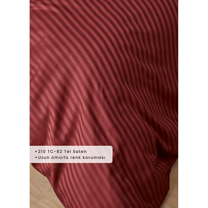 Bella Maison Premium Tencel King Size Saten Nevresim Seti Bordo (240x220 Cm) Bordo