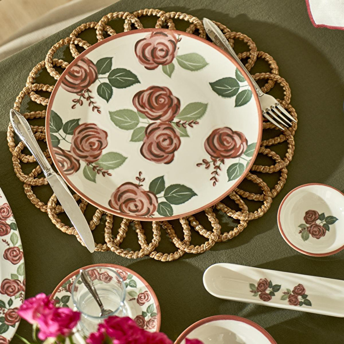 Bella Maison Rose Porselen 26 Parça 6 Kişilik Kahvaltı Takımı Çok Renkli