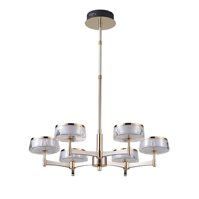 Apliqa Grayson Krom 6'lı 72 Watt Yuvarlak 3 Renkli Led Salon Avize