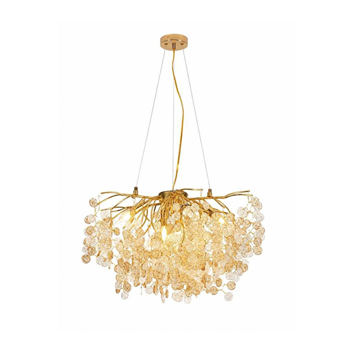 Apliqa Masal 60'lık Yuvarlak Gold Kristal Taşlı Modern, Oturma Odası, Salon Avize